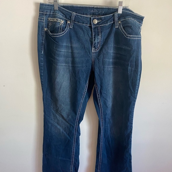 Vintage Y2K Plus Size Dark Blue Jeans - Picture 1 of 5